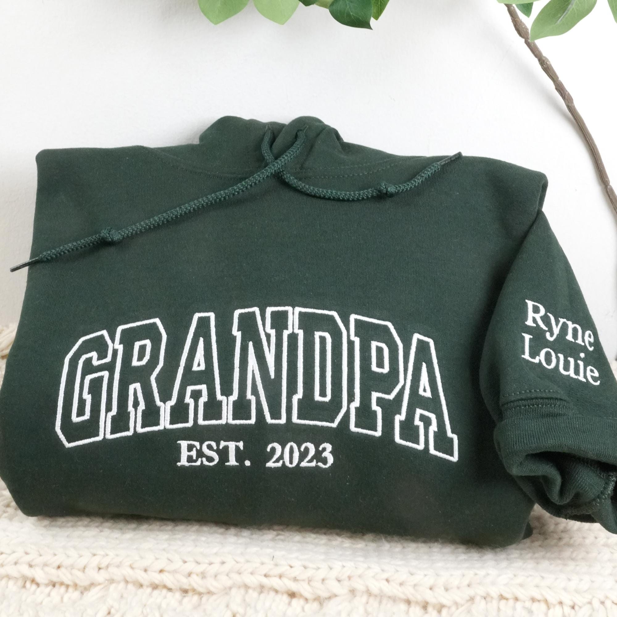 Grandpa Hoodie Personalized, Embroidered Grandpa Sweatshirt, Dad Est Sweatshirt With Kids Names, Unique Gifts for Dad, Father's Day Gift il_fullxfull.6790140041_44my.jpg