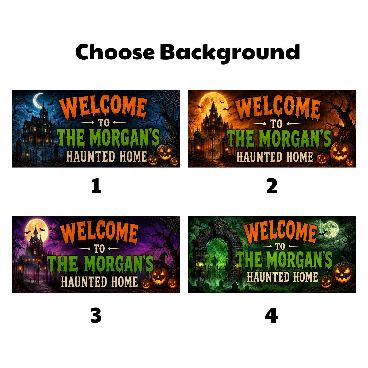 Personalized Family Haunted Home Canvas – Halloween Gift & Decor