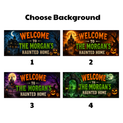 Personalized Family Haunted Home Canvas – Halloween Gift & Decor