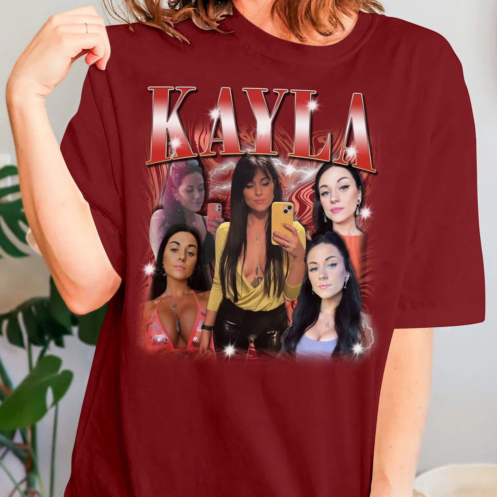 Custom Bootleg Rap Tee, Custom Photo - Vintage Graphic 90s Tshirt, 90s Style, Custom Photo Shirt, Gift For Girlfriend maroon_991c3794-b578-445a-b950-f1830cfb5433.jpg