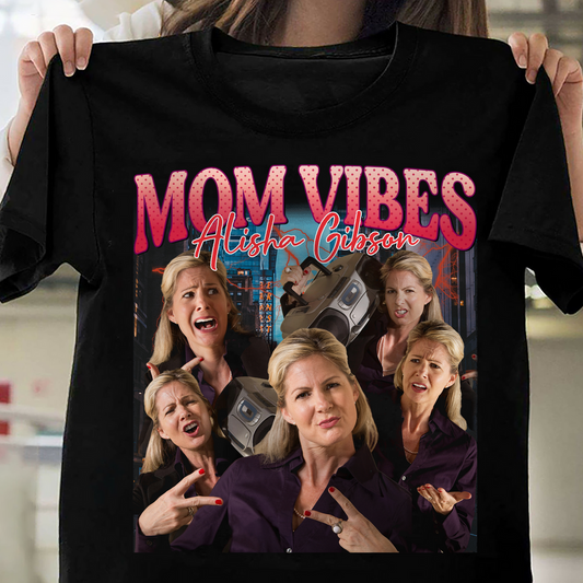 Custom Photo Mom Vibes - Personalized Cool Moms Club Retro Style Shirt