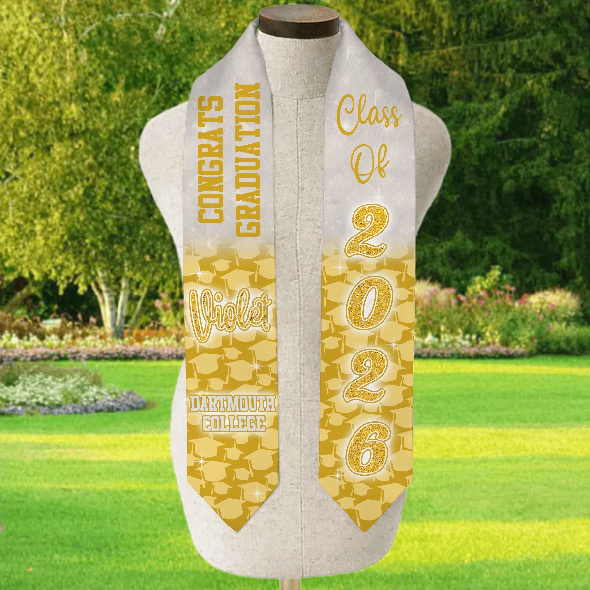 Graduation Stole with Text Only - Special Graduation Gift, Graduation Sash Class of 2026