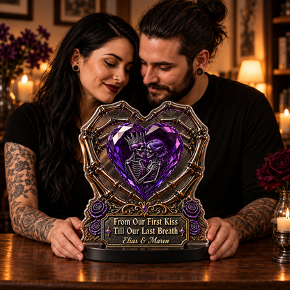 From Our First Kiss – Personalized Photo Custom Shape Acrylic Plaque – Halloween Couple Gift