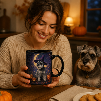 Personalized Witch Dog Black Ceramic Mug – Custom Pet Photo Halloween Gift for Dog Lovers mockup-held-6a7981341c56951d67a0b98c.png