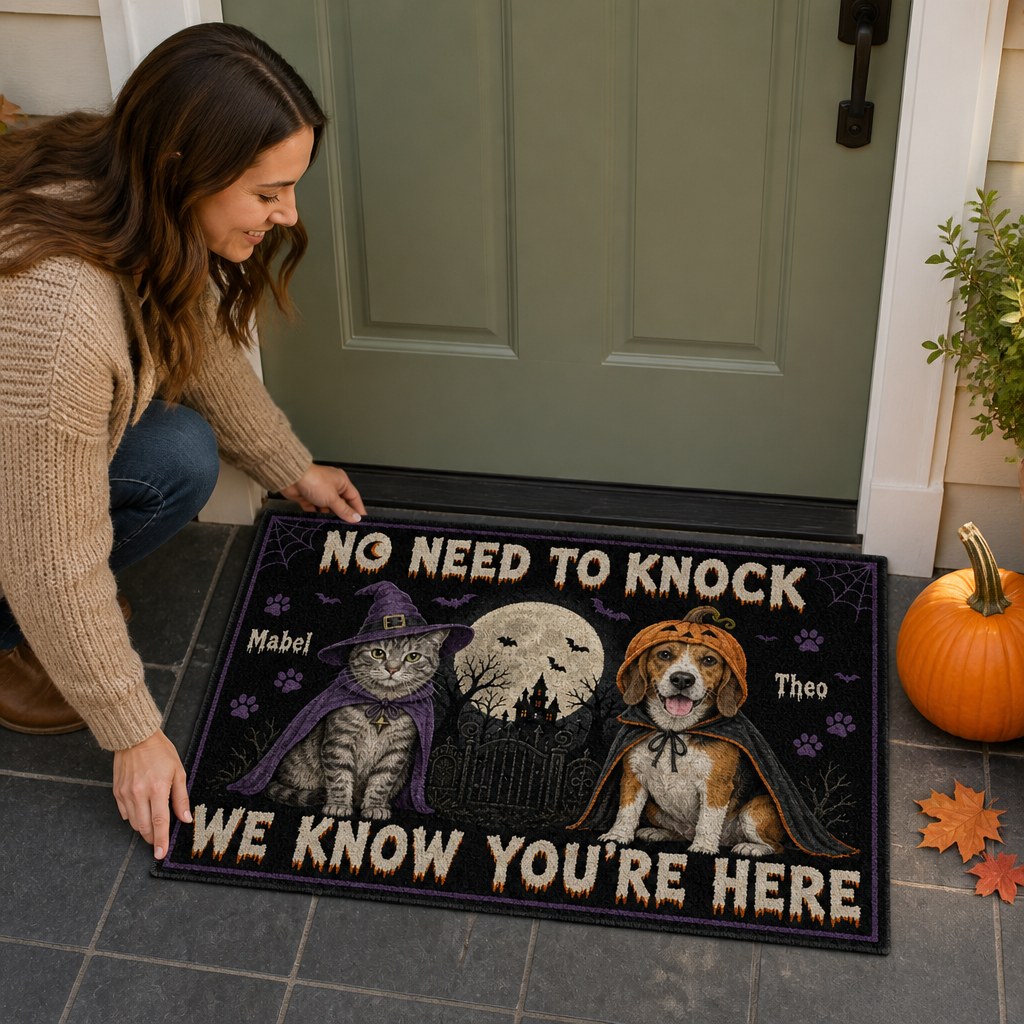 No Need to Knock – Personalized Photo Doormat – Halloween Gift mockup-held-6a7d2bbdab3d169555d2fed5.png