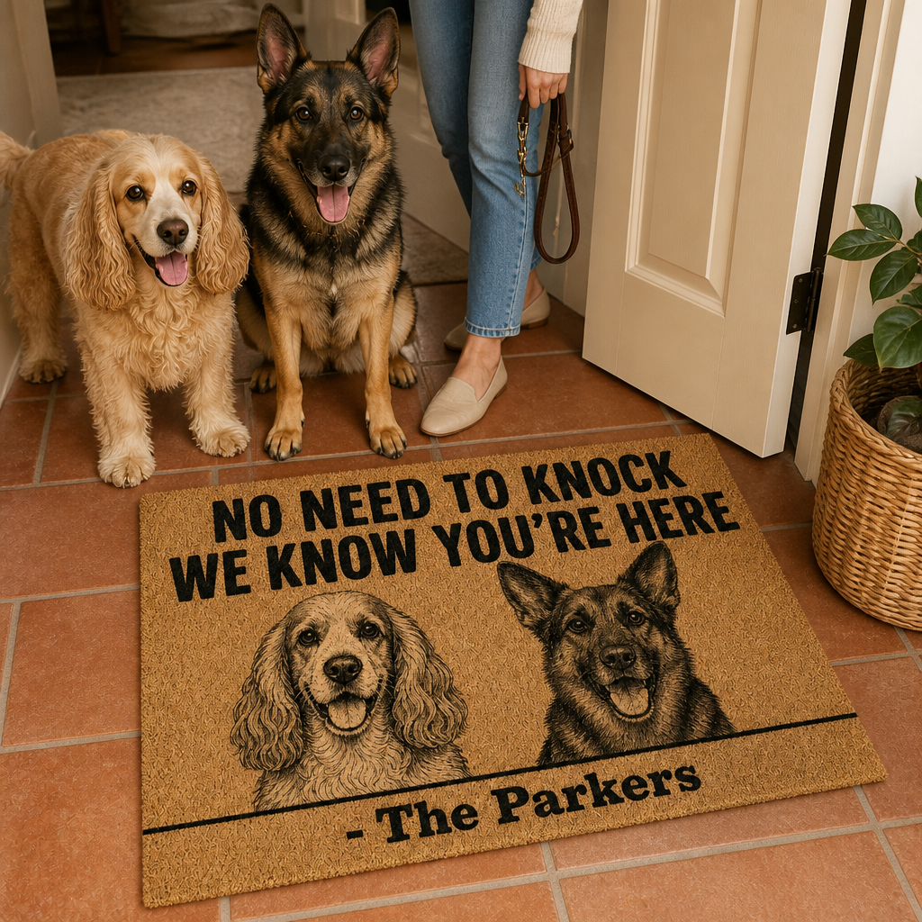 No Need to Knock – Personalized Photo Doormat – Dog Lover Gift mockup-held-6a7d6e9bcff2a2bb065d9252.png