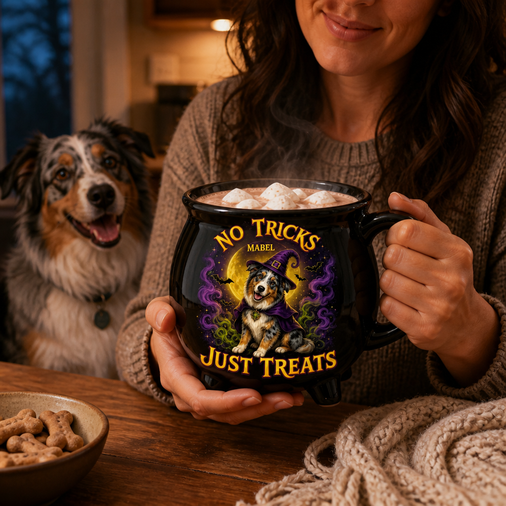 No Tricks Just Treats – Personalized Photo Halloween Black Ceramic Witch Mug – Halloween Gift mockup-held-6a7d7f50c1386e3a0cec2daf.png