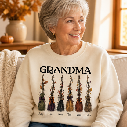 Grandma’s Little Broomsticks – Personalized Grandkids Names Sweatshirt – Halloween Gift for Grandma mockup-held-6a7e9cdf51ce9245c0a4c10d.png