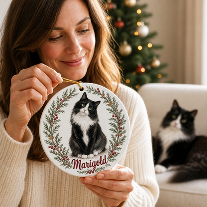 Custom Pet Portrait Christmas Ornament from Photo – Personalized Cat Name Gift mockup-held-6a7ebd05499642cfece3a2cc.png