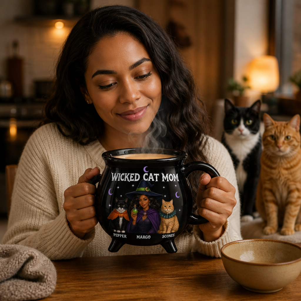 Wicked Cat Mom – Personalized Photo Halloween Black Ceramic Witch Mug – Halloween Gift mockup-held-6a7ec0f9248709e56f7ae886.png