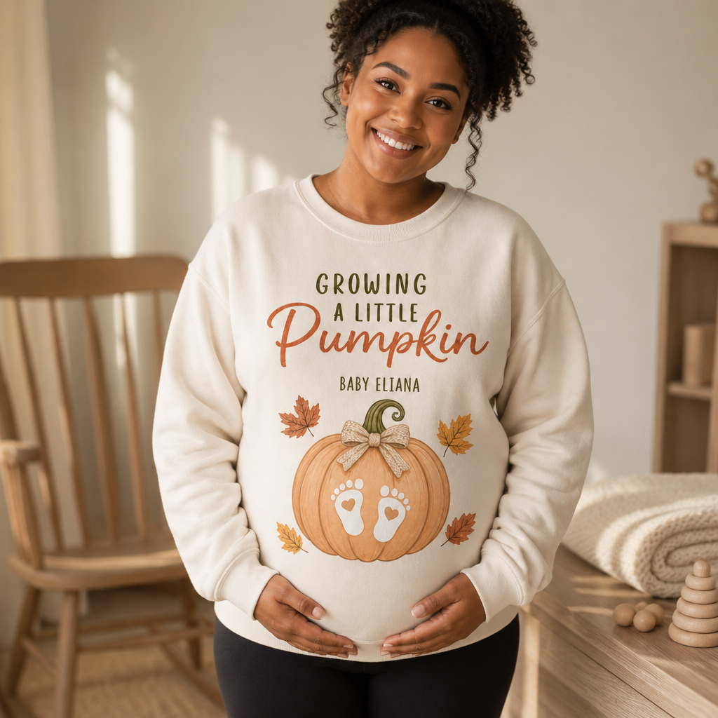 Growing a Little Pumpkin – Personalized Baby Name Sweatshirt – Fall Pregnancy Gift mockup-held-6a7ec119499642cfece3a2e7.png