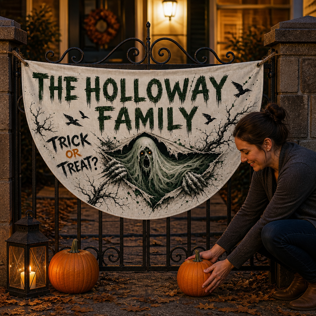 Personalized Family Name Halloween Banner - Spooky Outdoor Trick or Treat Decor - Halloween Gift mockup-held-6a7ec2e383b698223e094573.png