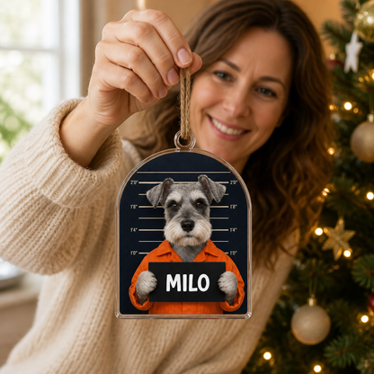Custom Pet Mugshot Ornament from Photo – Funny Personalized Dog Name Christmas Gift mockup-held-6a7fdbf0fd40fb5b28c5f256.png