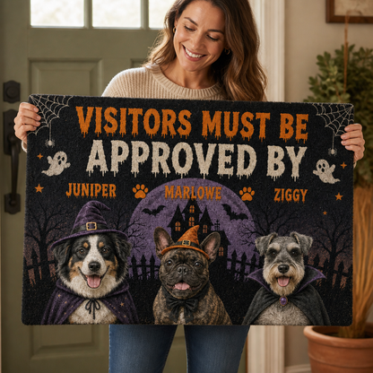 Visitors Must Be Approved By – Personalized Photo Doormat – Halloween Gift mockup-held-6a7fe0a79c539f8713de547f.png