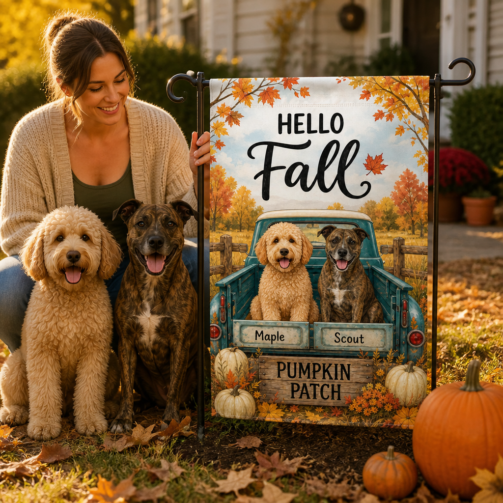 HELLO Fall PUMPKIN PATCH – Personalized Photo Flag – Fall Gift mockup-held-6a7fe0ae9c539f8713de5480.png