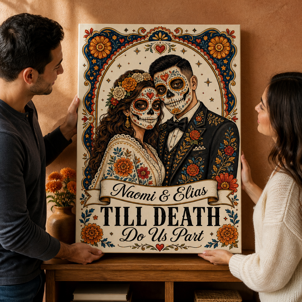 TILL DEATH Do Us Part – Personalized Photo Canvas – Halloween Gift, Gift For Couple, Wedding mockup-held-6a81e2098a8da44192a21ad6.png