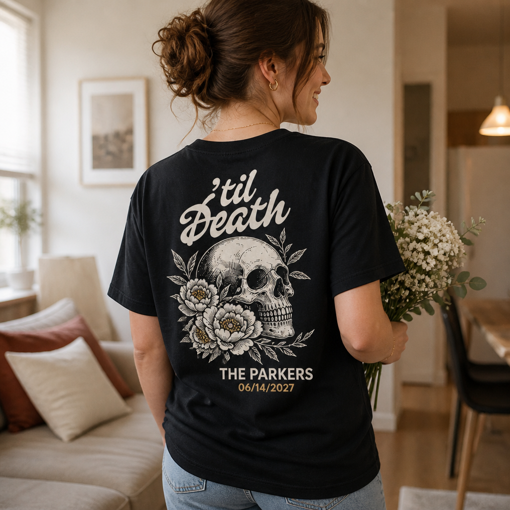 Personalized Halloween T-Shirt – Custom Couple Name & Date, Matching Couple Gift mockup-held-6a81e29f8a8da44192a21ad8.png