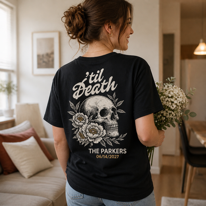 Personalized Halloween T-Shirt – Custom Couple Name & Date, Matching Couple Gift mockup-held-6a81e29f8a8da44192a21ad8.png
