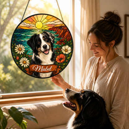 Mabel – Personalized Photo Suncatcher Stained Glass – Dog Lover Gift mockup-held-6a840c41afb9a427983dbcf8.png