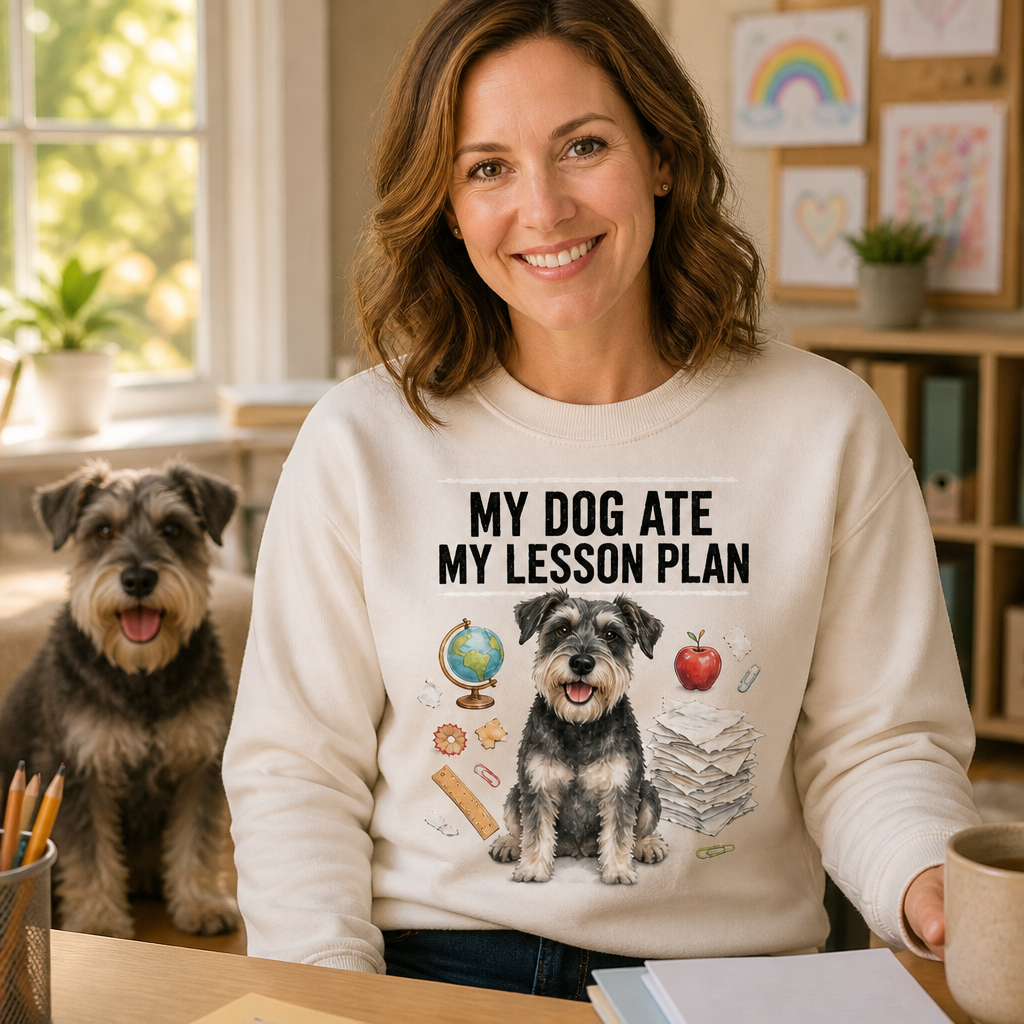 My Dog Ate My Lesson Plan – Personalized Photo T-shirt – Dog Lover Gift mockup-held-6a865e8ac81da78f1494300f.png