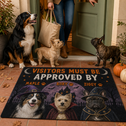 Visitors Must Be Approved By – Personalized Photo Doormat – Halloween Gift mockup-held-6a865e9db1b3cd1f0efb7499.png