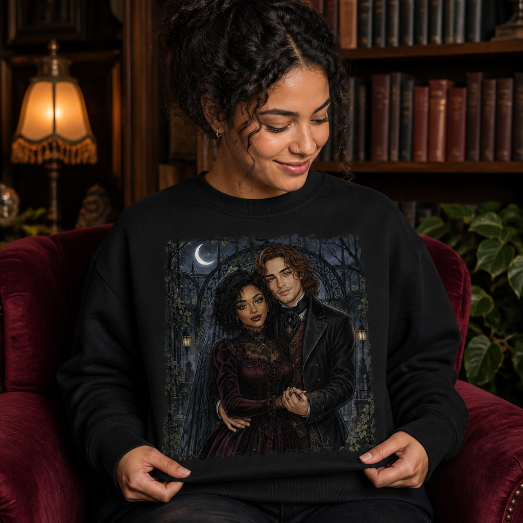 Custom Gothic Couple Portrait Shirt – Personalized Photo Halloween Couple Gift, Anniversary Gift for Her & Him mockup-held-6a86639ae73d3a4e713e1b18.png