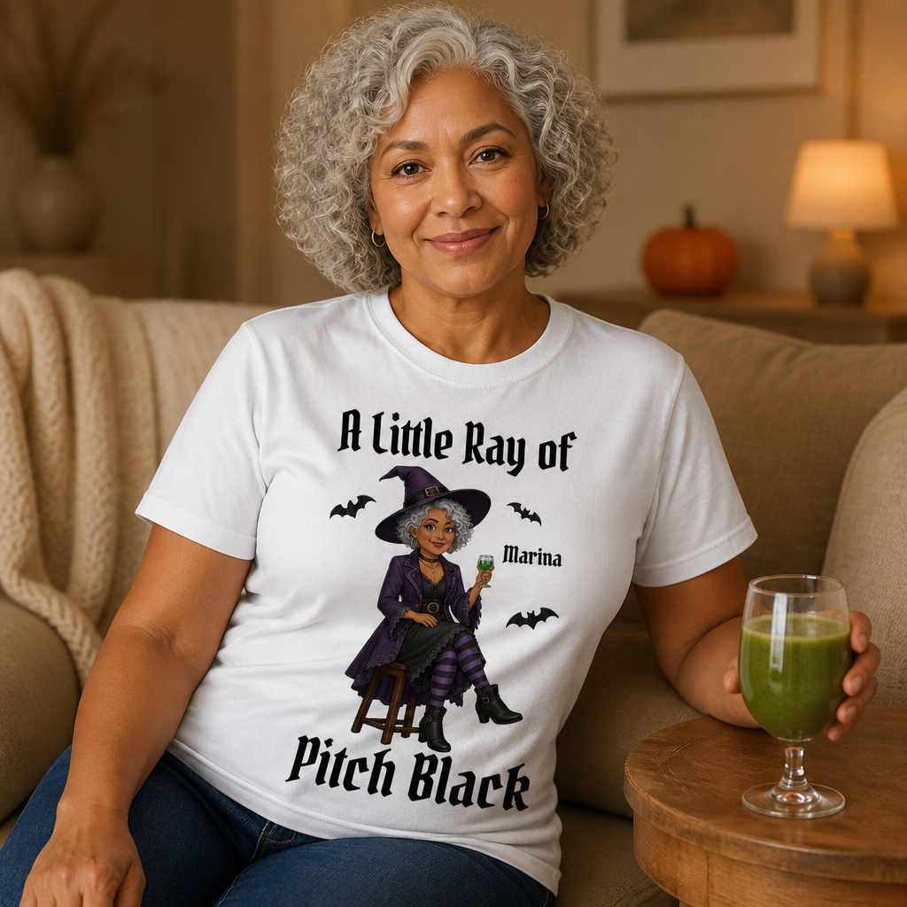 A Little Ray of Pitch Black – Personalized Photo T-shirt – Halloween Gift mockup-held-6a86653b0c8fda6ca4de198e.png