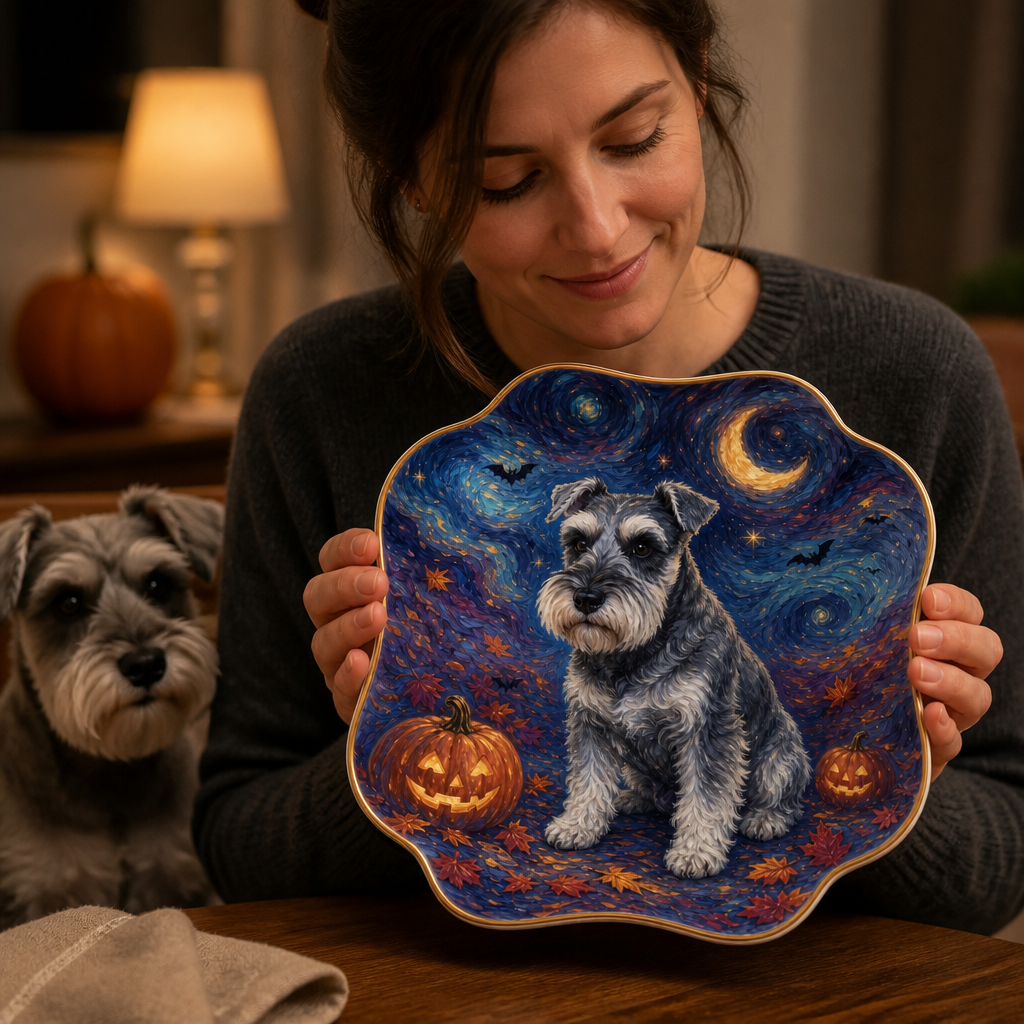 Custom Halloween Pet Trinket Tray from Photo – Personalized Starry Night Dog Ceramic Dish mockup-held-6a868699b1e1bb455cf48bd7.png