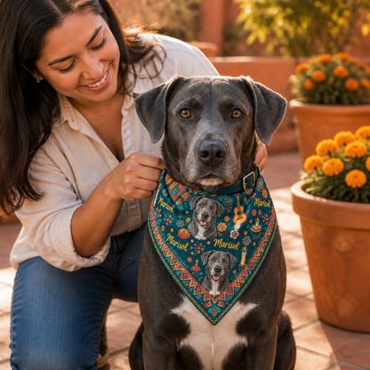 Custom Pet Photo Bandana with Name – Personalized Dia de los Muertos Dog Bandana mockup-held-6a86ae1070849920009bbcb8.png