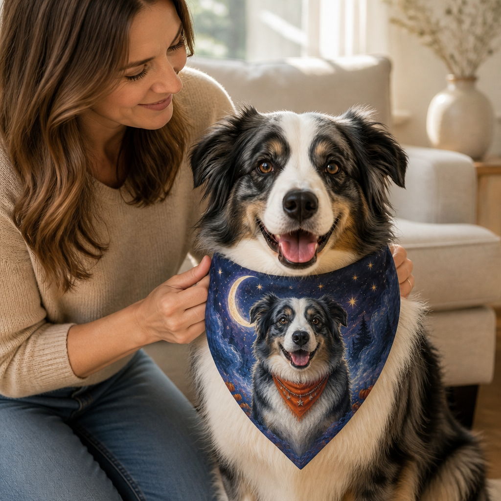 Custom Pet Photo Bandana – Personalized Starry Night Moon Dog Bandana Fall Gift mockup-held-6a86c860659260e0e4907a39.png