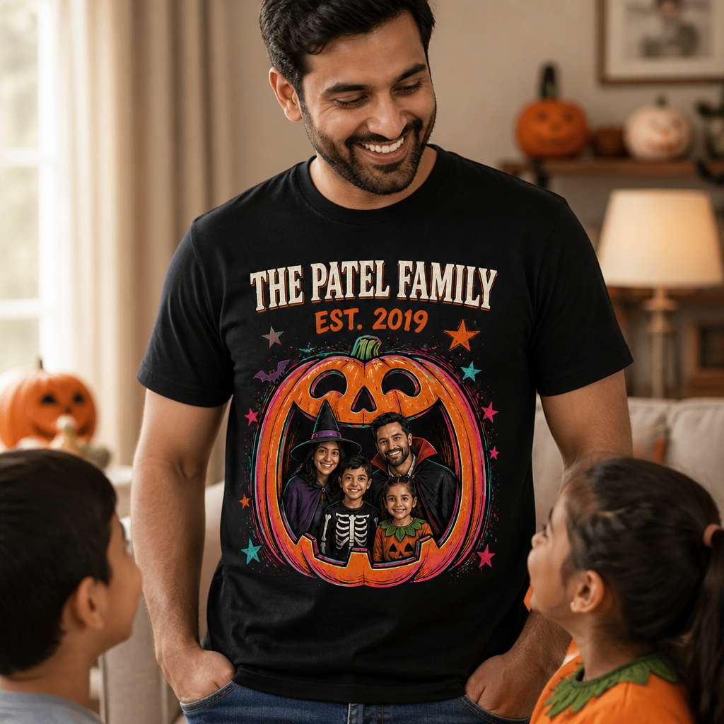 Personalized Family Halloween Photo T-Shirt – Custom Pumpkin Portrait Shirt, Matching Spooky Season Gift mockup-held-6a887929ca6052787d461294.png