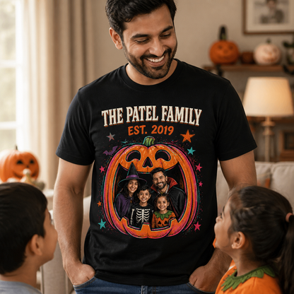 Personalized Family Halloween Photo T-Shirt – Custom Pumpkin Portrait Shirt, Matching Spooky Season Gift mockup-held-6a887929ca6052787d461294.png