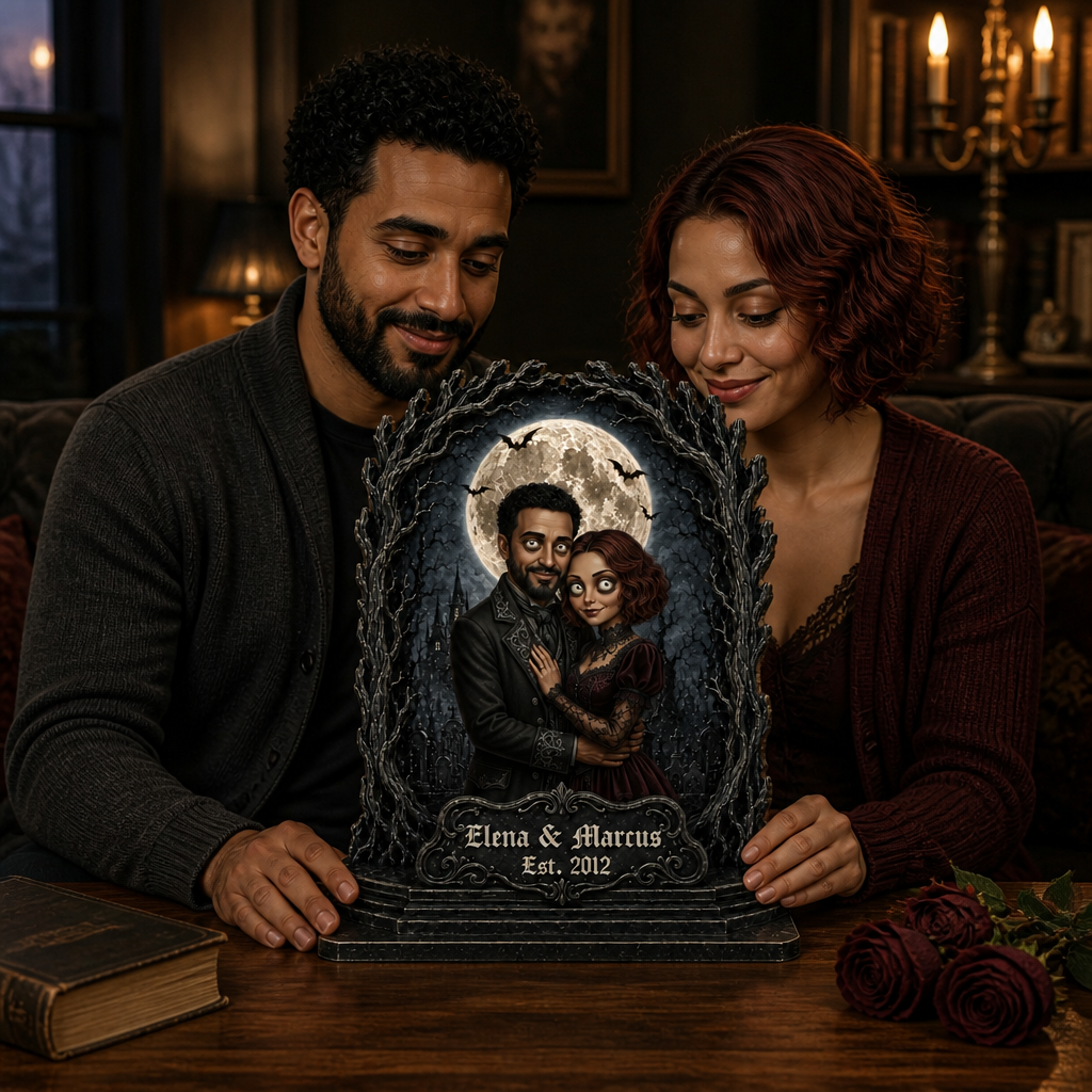 Personalized Photo 2-Layer Standing Wooden Plaque – Romantic Halloween Gift For Couple mockup-held-6a887b31a142ba840af045aa.png