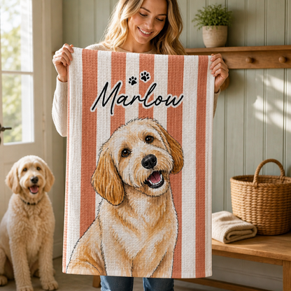 Custom Pet Portrait Kitchen Towel from Photo – Personalized Dog Name Tea Towel Gift mockup-held-6a8d0fdfad10d8e72a5ad4dc.png