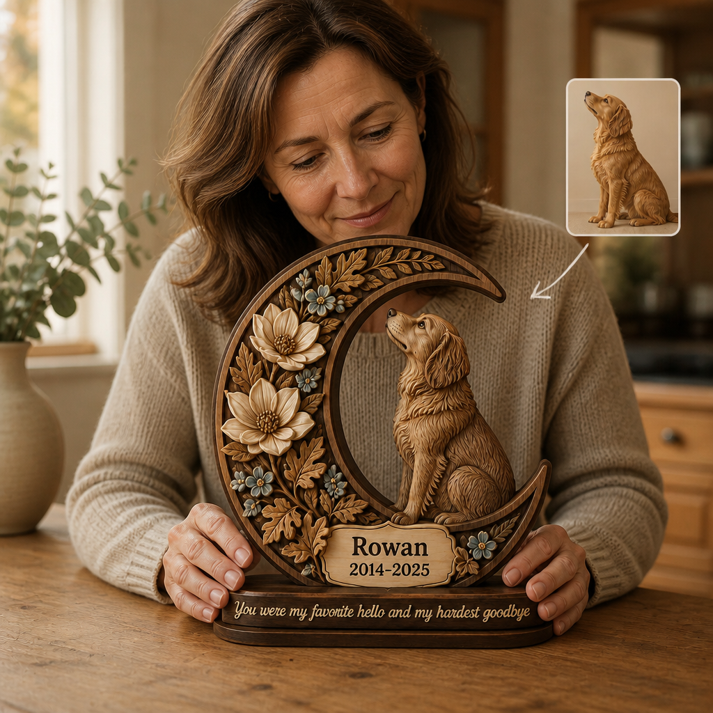 Rowan – Personalized Photo 2-Layer Standing Wooden Plaque – Memorial Gift mockup-held-6a8d476f7f194cc130492810.png