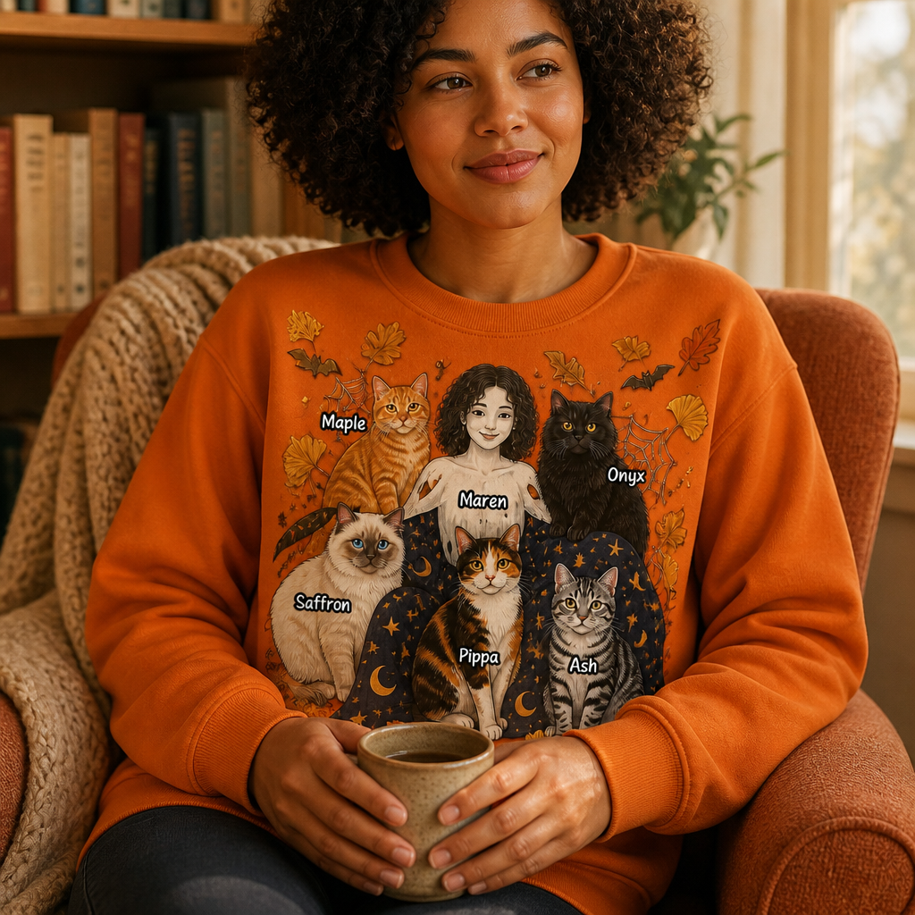 Custom Cat Mom Sweatshirt from Photo – Personalized Halloween Witch & Cats Names Shirt mockup-held-6a8d61e9d6243020775da43d.png