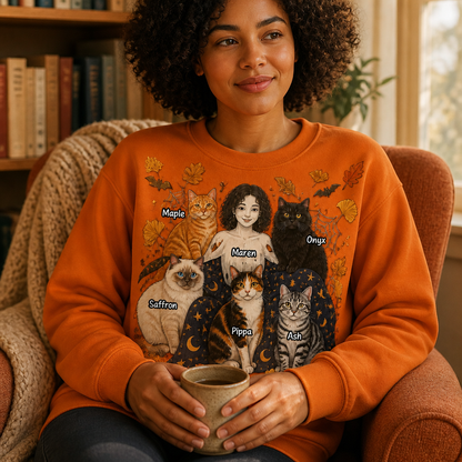Custom Cat Mom Sweatshirt from Photo – Personalized Halloween Witch & Cats Names Shirt mockup-held-6a8d61e9d6243020775da43d.png