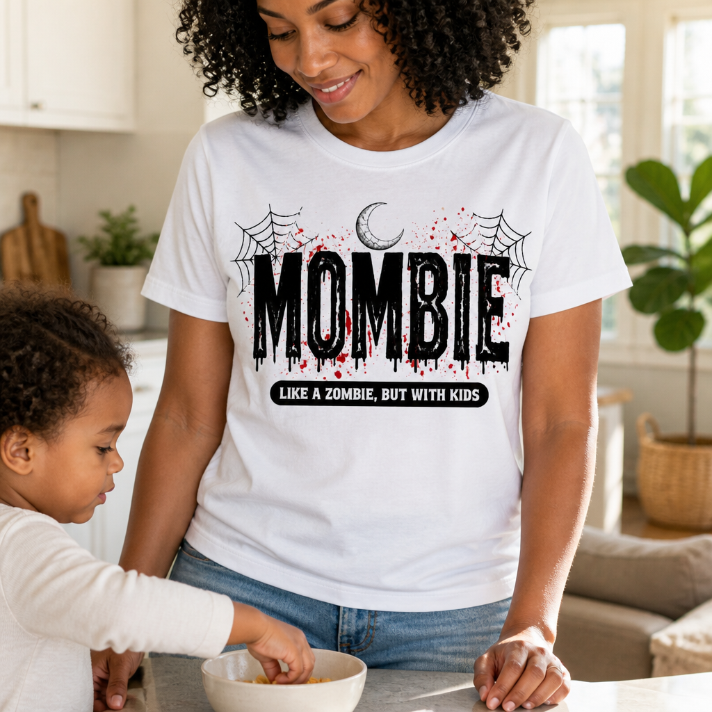 Mombie Life Halloween T-Shirt – Funny Mom Shirt for Tired Moms, Spooky Halloween Gift mockup-held-6a91591eddd64311cf04ef60.png