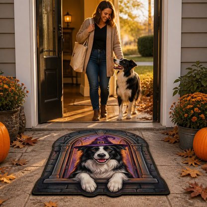 Custom Halloween Pet Photo Doormat – Personalized Witch Hat Dog 3D Arch Door Mat mockup-held-6a98dbc8c44b9a8b91e7b55e.png