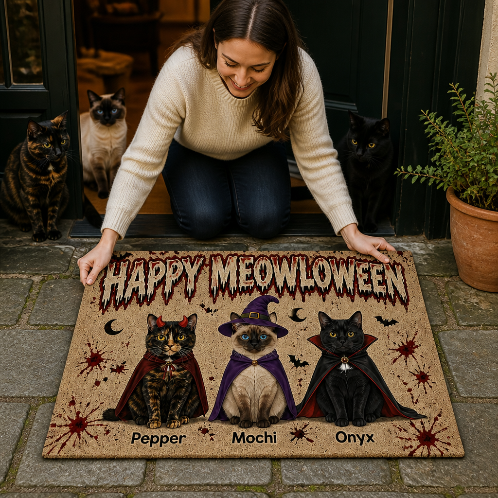 Happy Meowloween – Personalized Photo Doormat – Halloween Gift mockup-held-6a98f0087c480be45fa7be4d.png