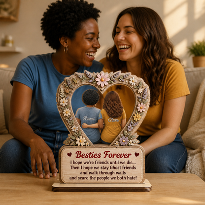 Besties Forever Personalized Photo Wooden Plaque – Custom 2-Layer Friendship Keepsake, Funny Ghost Best Friend Gift for Her mockup-held-6a9a4516a2af8c10a070ea27.png