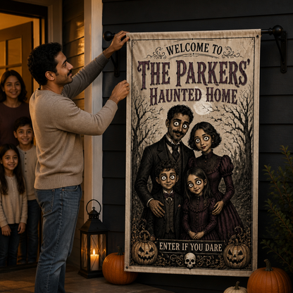 Personalized Halloween Family Flag – Custom Photo Haunted House Banner – Spooky Outdoor Decor Gift mockup-held-6a9b7b79a3125b38d225597a.png
