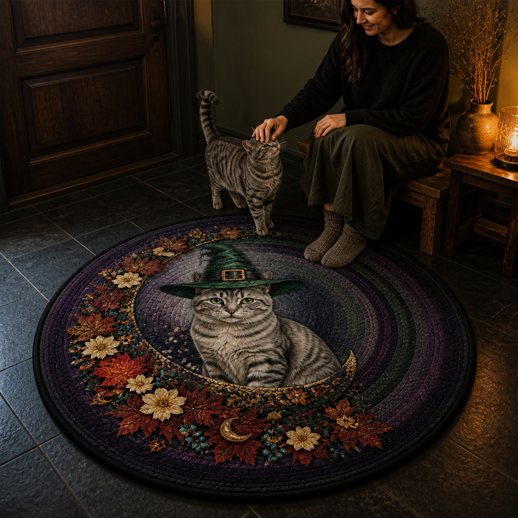 Custom Witchy Cat Rug – Personalized Pet Portrait from Photo mockup-held-6a9e2feb7b8fba86072aa62a.png