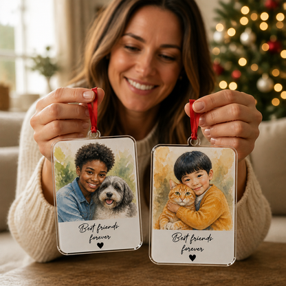 Best Friends Forever – Custom Kid & Pet Portrait Ornament from Photo mockup-held-6aa0d39d3313ac2b1dc9e975.png