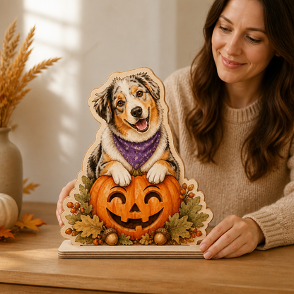 Custom Pet Pumpkin Plaque – 2-Layer Wooden Standing Decor from Photo mockup-held-6ab09e083c1a03dc5029fb3a.png