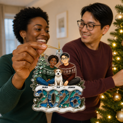 Personalized Couple & Pet 2026 Ornament – Custom Portraits & Names mockup-held-6ab09eb13c1a03dc5029fb3d.png