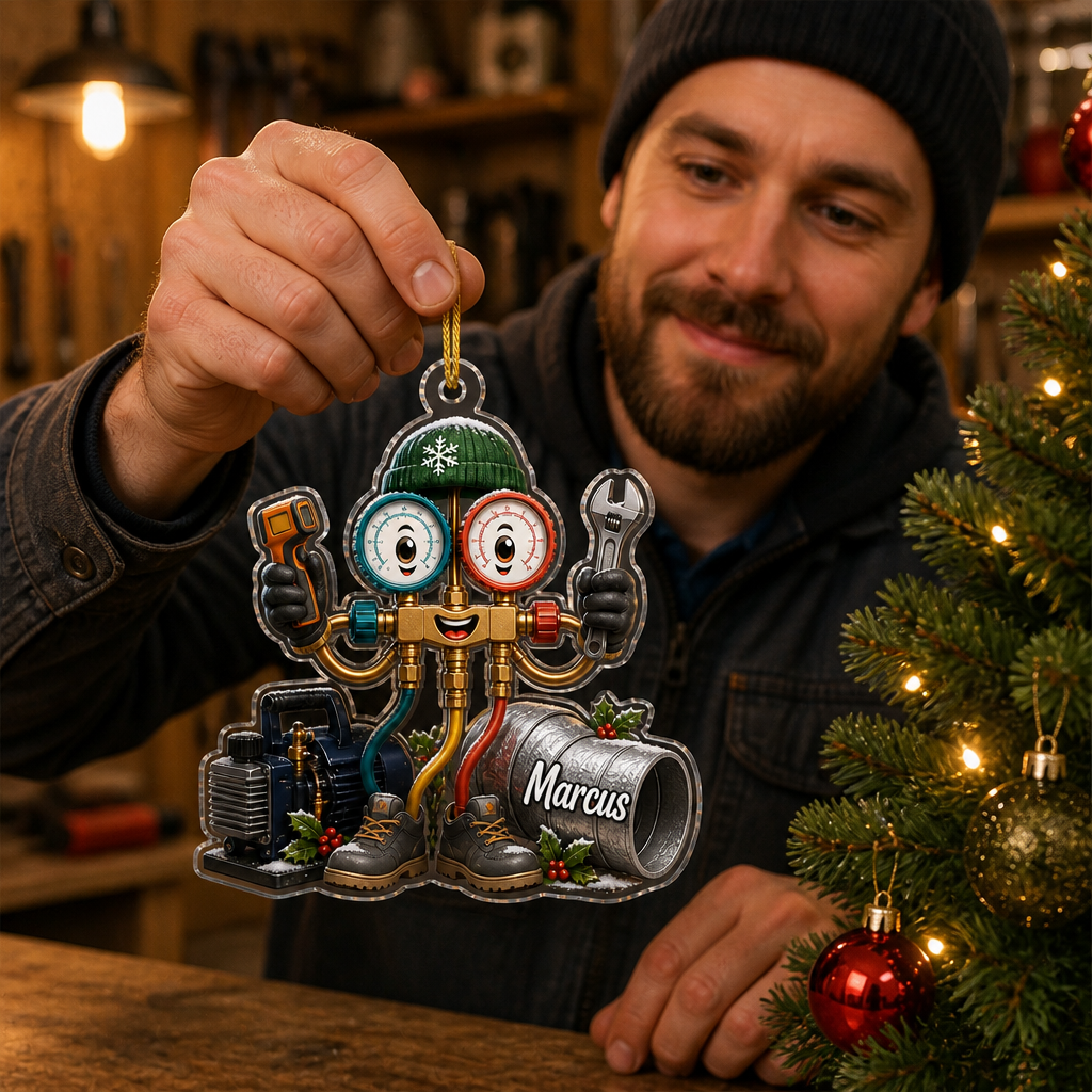 Custom HVAC Tech Ornament – Personalized Name Gift for AC & Heating Pros mockup-held-6ab0b88146611d182ad9e646.png