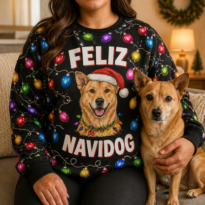 Feliz Navidog – Personalized Photo Ugly Sweatshirt – Christmas Gift mockup-held-6ab34a746a247857113619c0.png