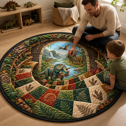 Dinosaur Valley Rug – 3D Portal Round Mat for Kids Room mockup-held-6ab34be76a247857113619c3.png