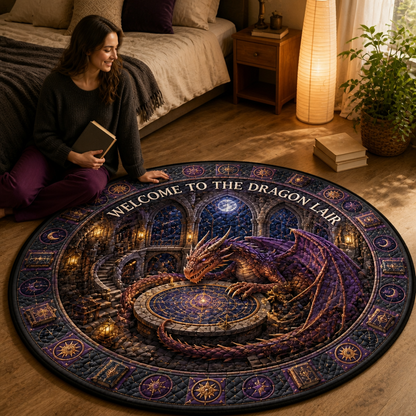 Welcome to the Dragon Lair – Personalized Quilted Carpet – Reading Lover Gift mockup-held-6ab3592cff62c5d4acb35b27.png